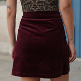 Jupe Jess - velours bordeaux - Oraije Paris