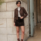 Jupe Jess - velours chocolat - Oraije Paris