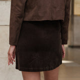 Jupe Jess - velours chocolat - Oraije Paris