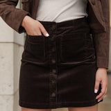 Jupe Jess - velours chocolat - Oraije Paris
