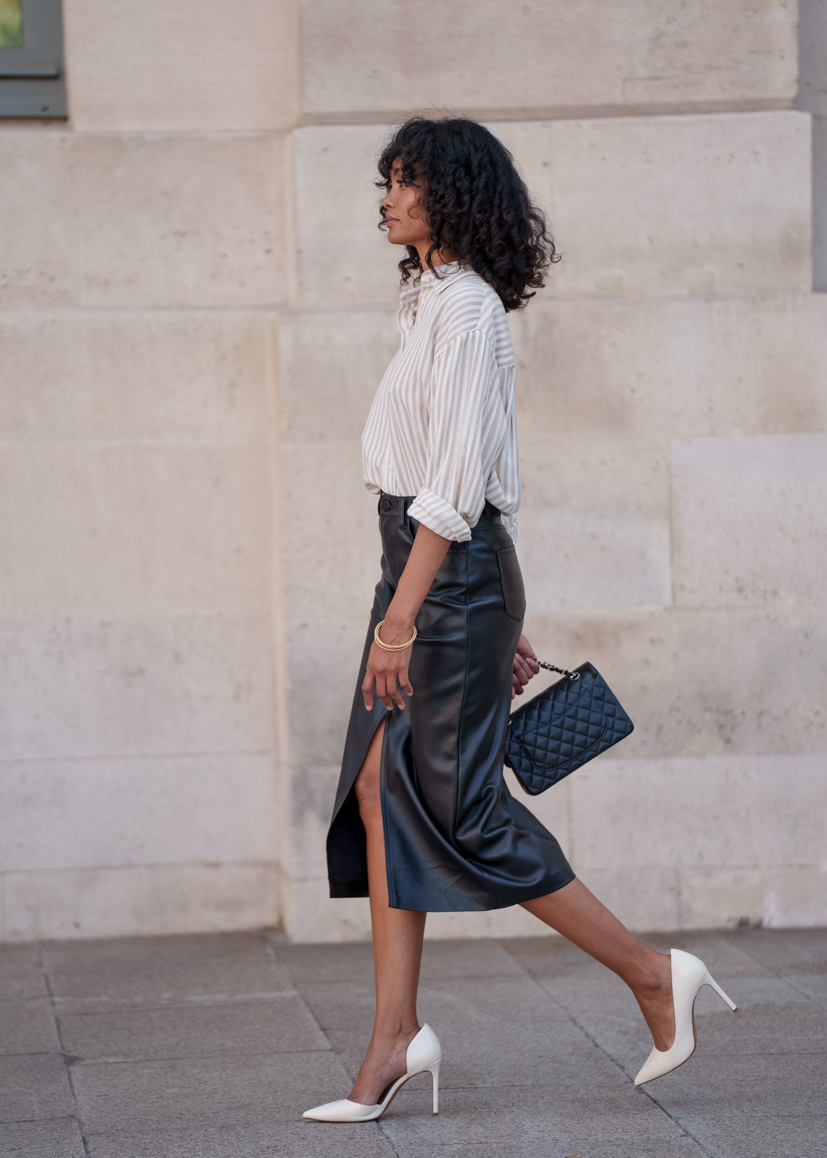 Jupe Kyle - similicuir noir - Oraije Paris