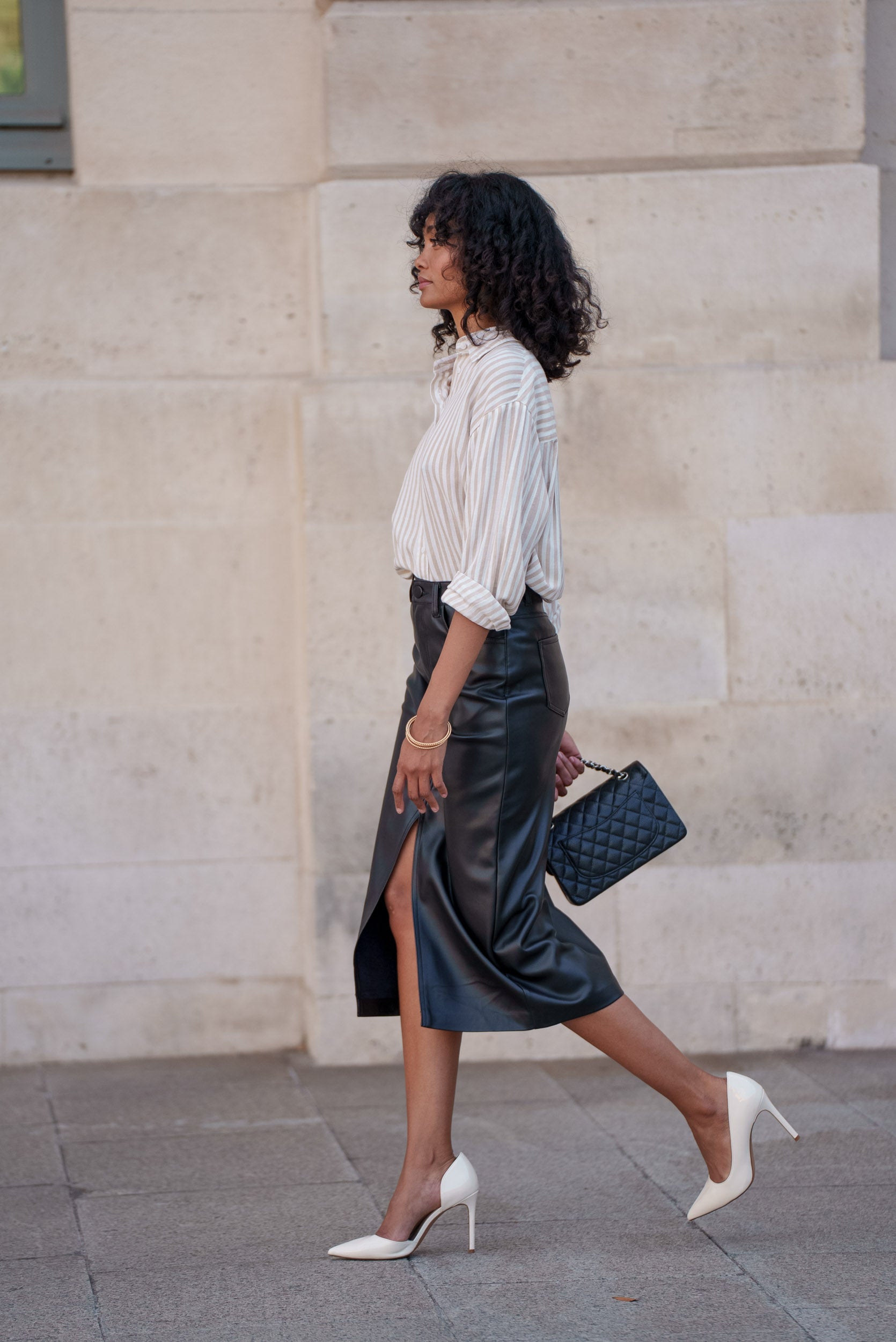 Jupe Kyle - similicuir noir - Oraije Paris