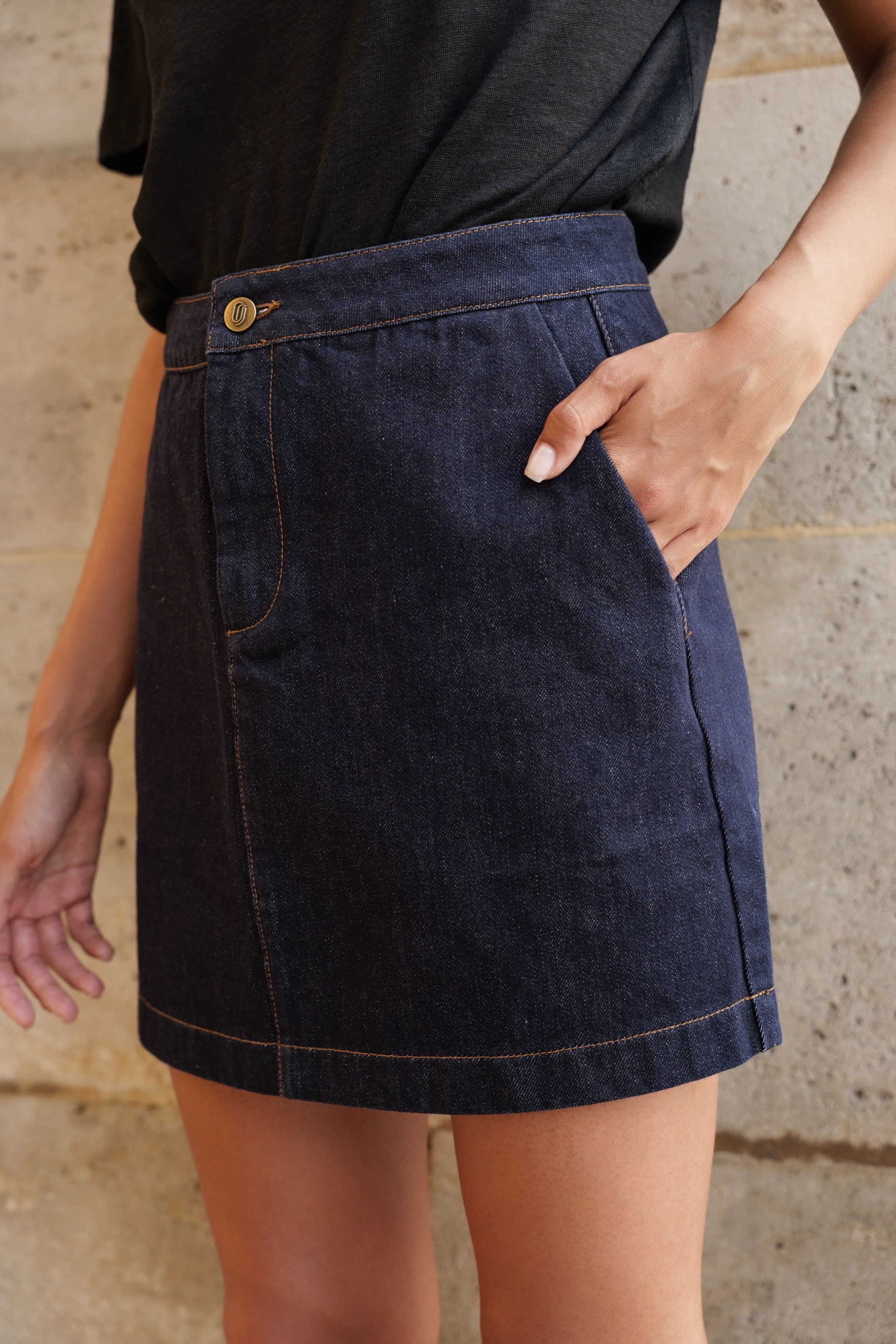 Jupe Romy - denim brut - Oraije Paris