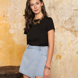 Jupe - short Jadene - denim clair