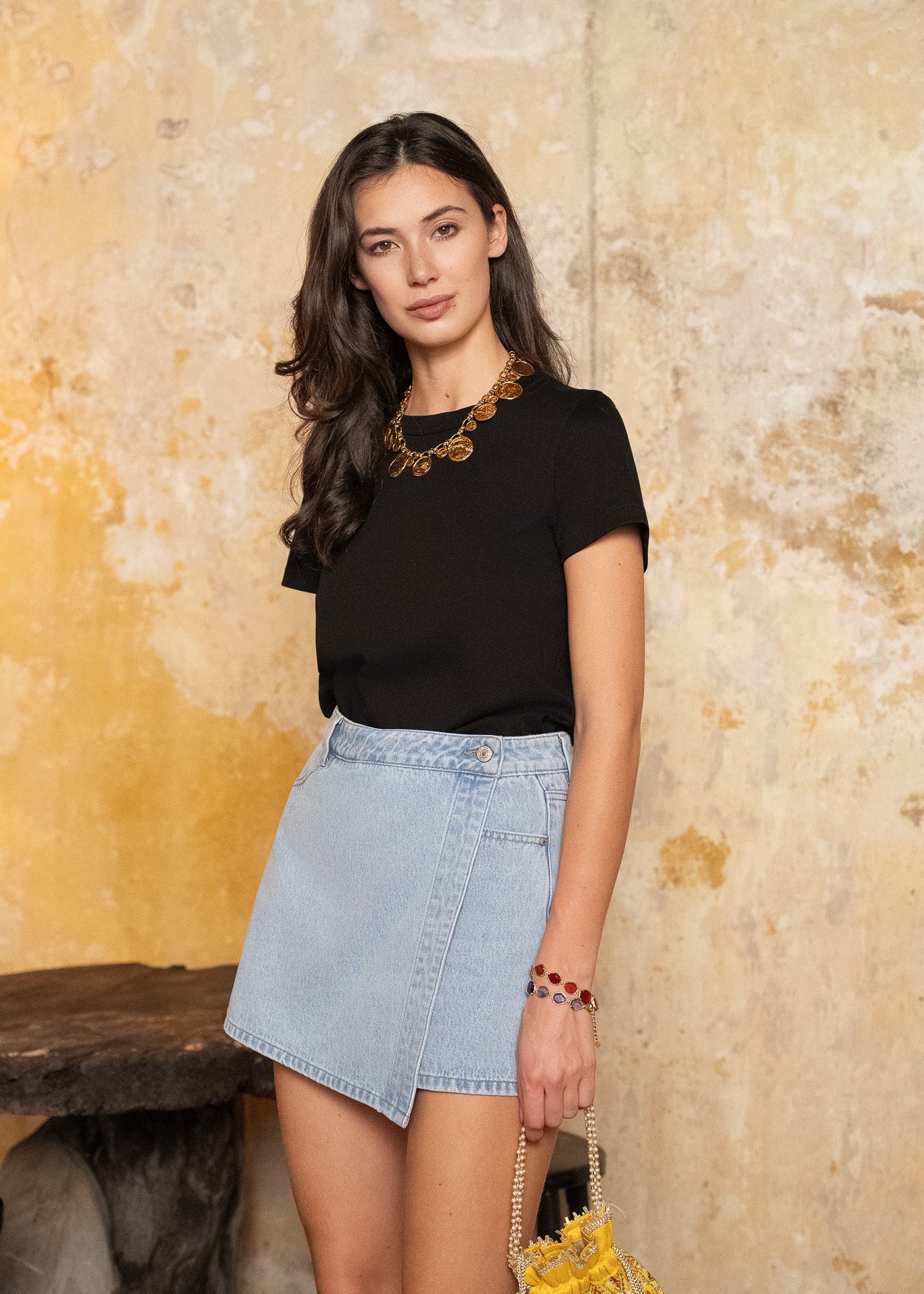 Jupe - short Jadene - denim clair