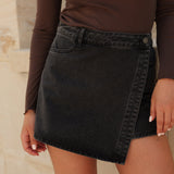 Jupe - short Jadene - denim gris - Oraije Paris