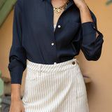 Jupe - short Jadene - denim rayé naturel