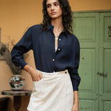 Jupe - short Jadene - denim rayé naturel