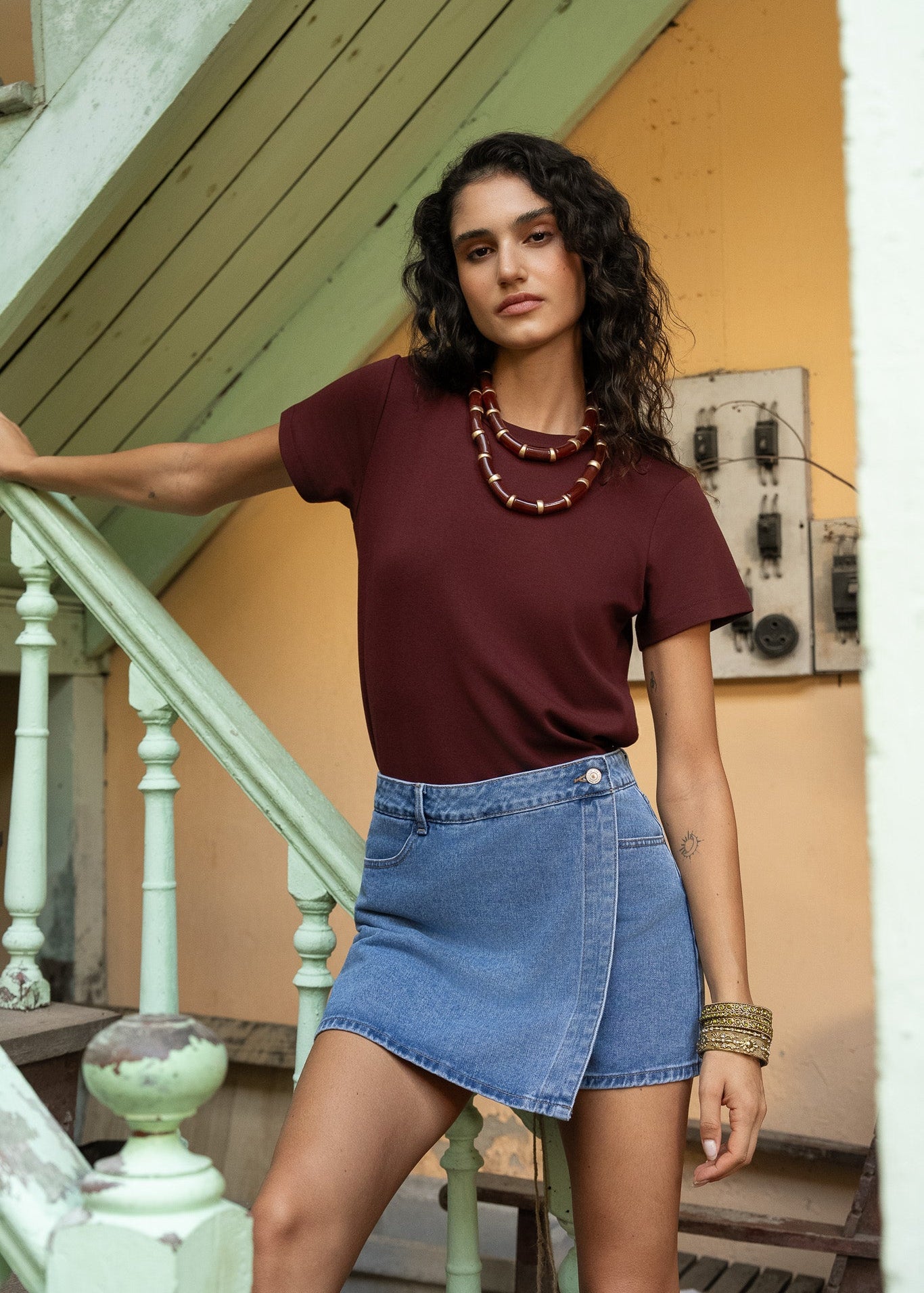 Jupe - short Jadene - denim stone