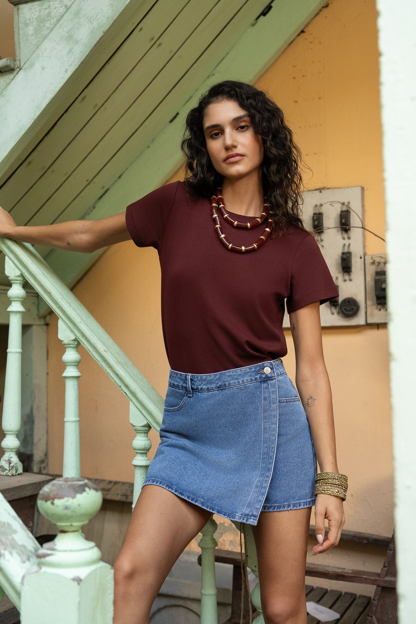 Jupe - short Jadene - denim stone