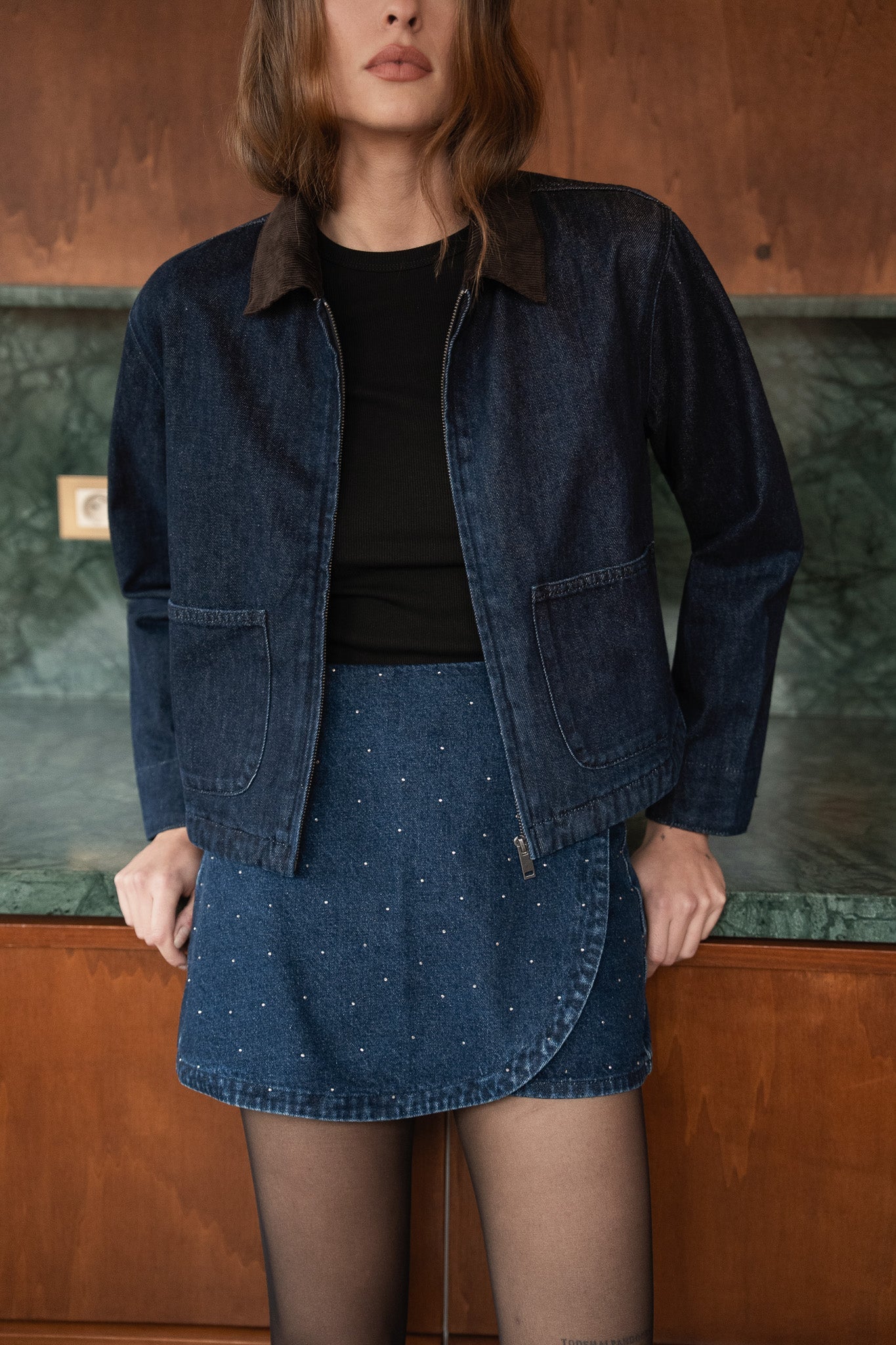 Jupe - short Jenna - denim brut