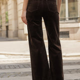 Pantalon Ava - velours chocolat