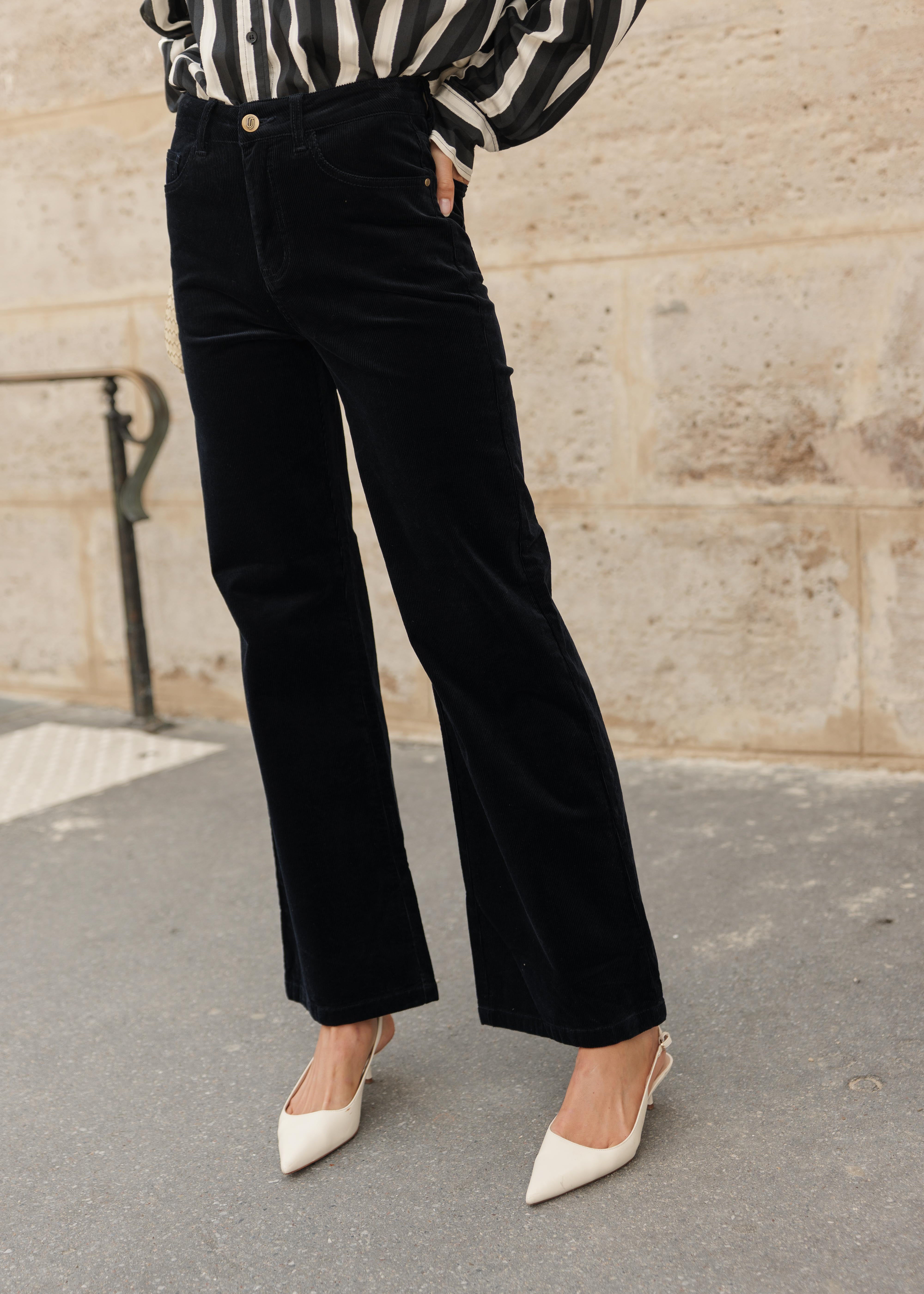 Pantalon Ava - velours marine