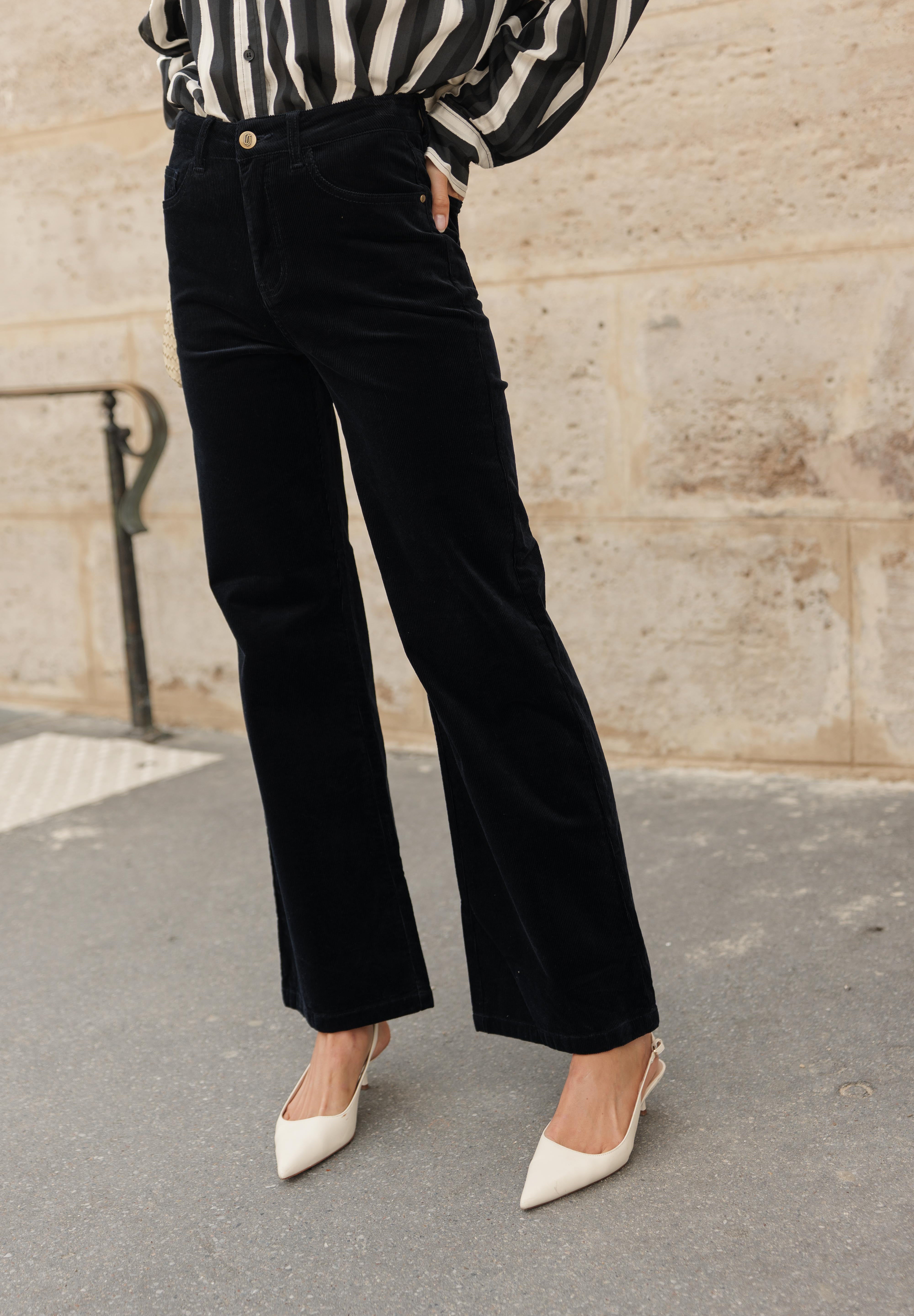 Pantalon Ava - velours marine