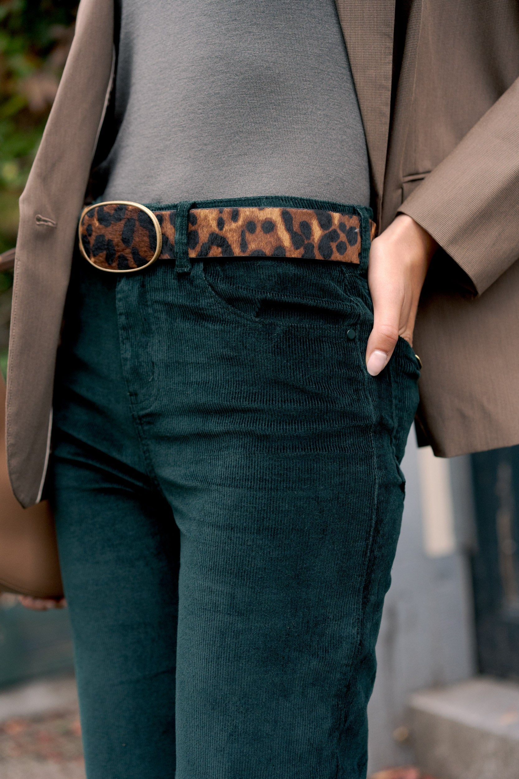 Pantalon Ava - velours vert sapin