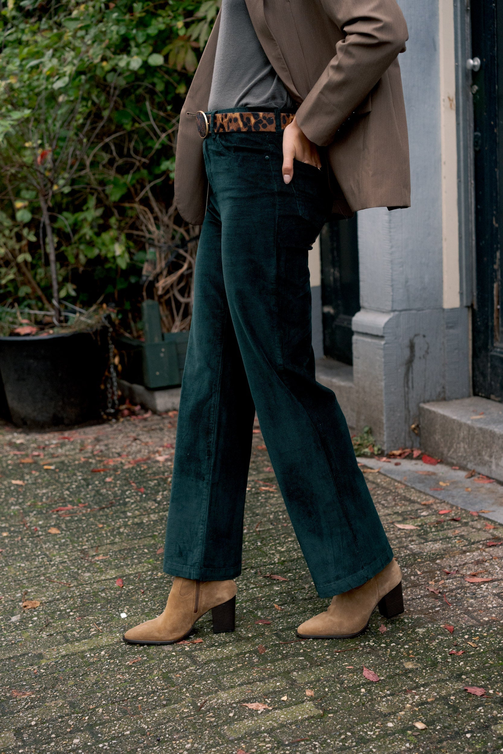 Pantalon Ava - velours vert sapin