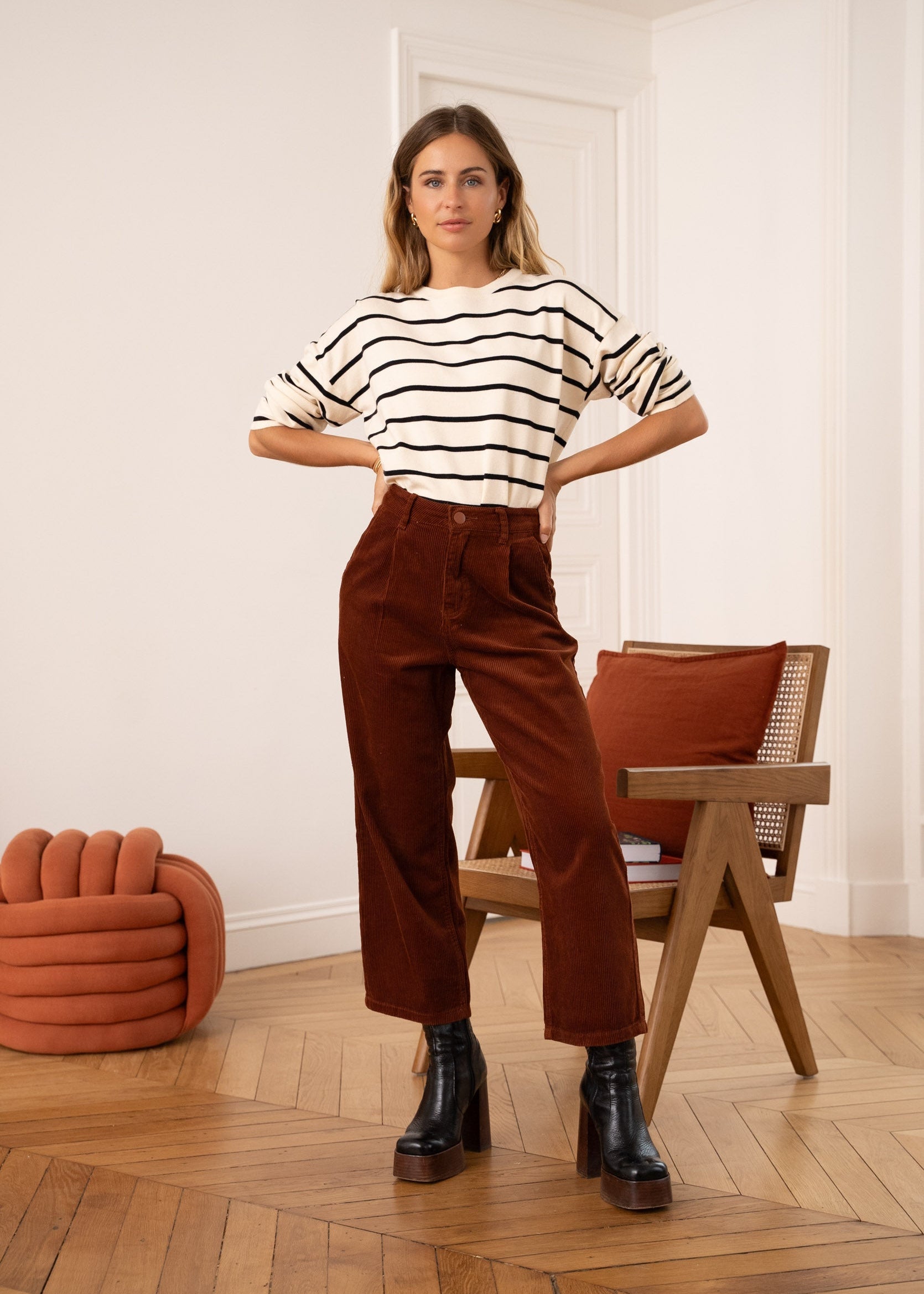 Pantalon Ella - velours camel