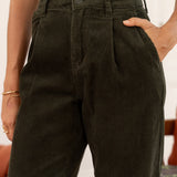 Pantalon Ella - velours kaki - Oraije Paris