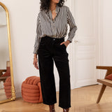Pantalon Ella - velours noir - Oraije Paris