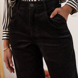 Pantalon Ella - velours noir - Oraije Paris