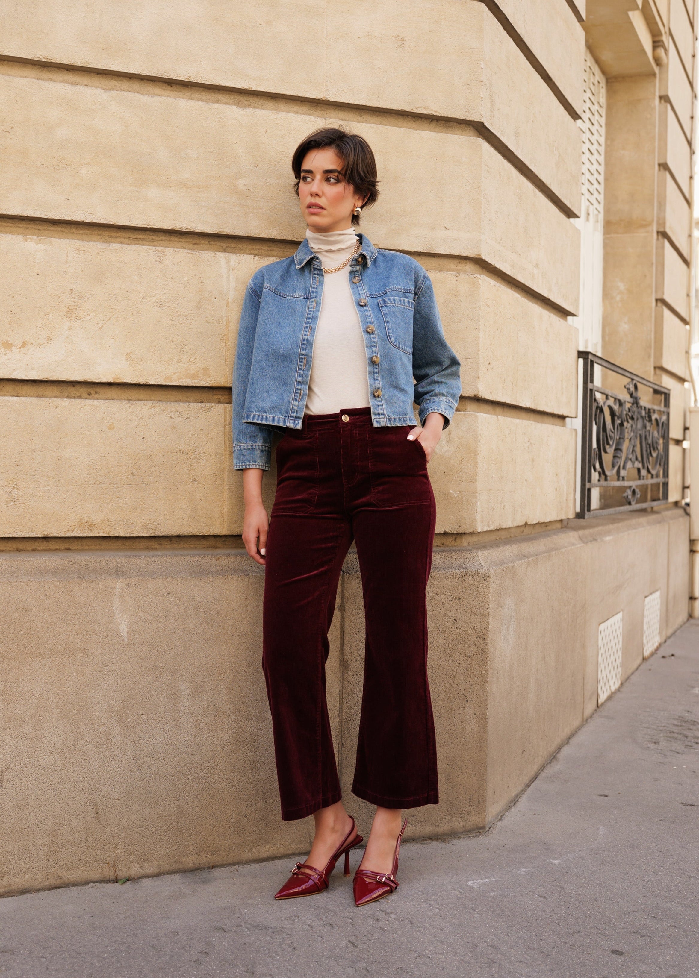 Pantalon Pedro - velours bordeaux