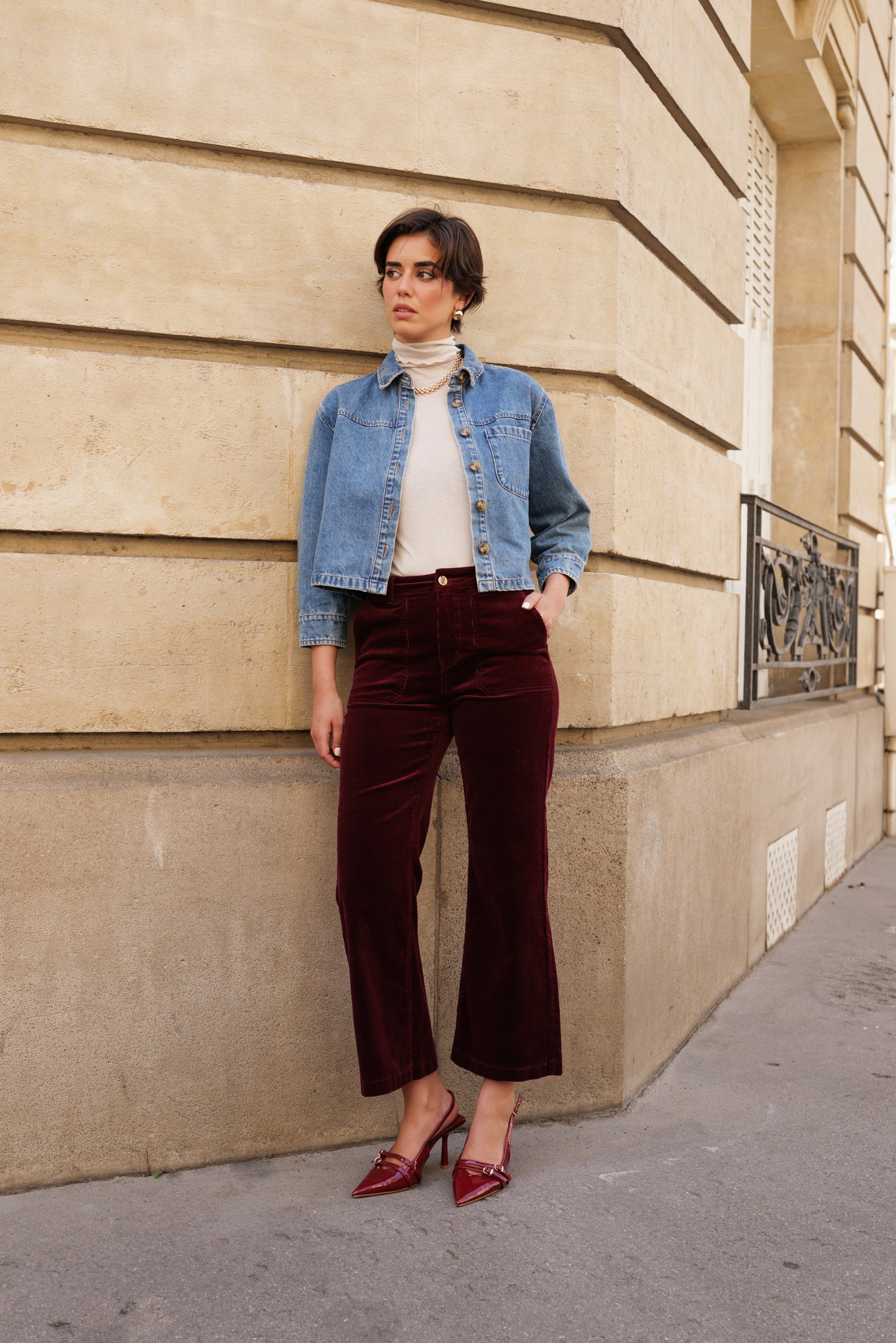 Pantalon Pedro - velours bordeaux