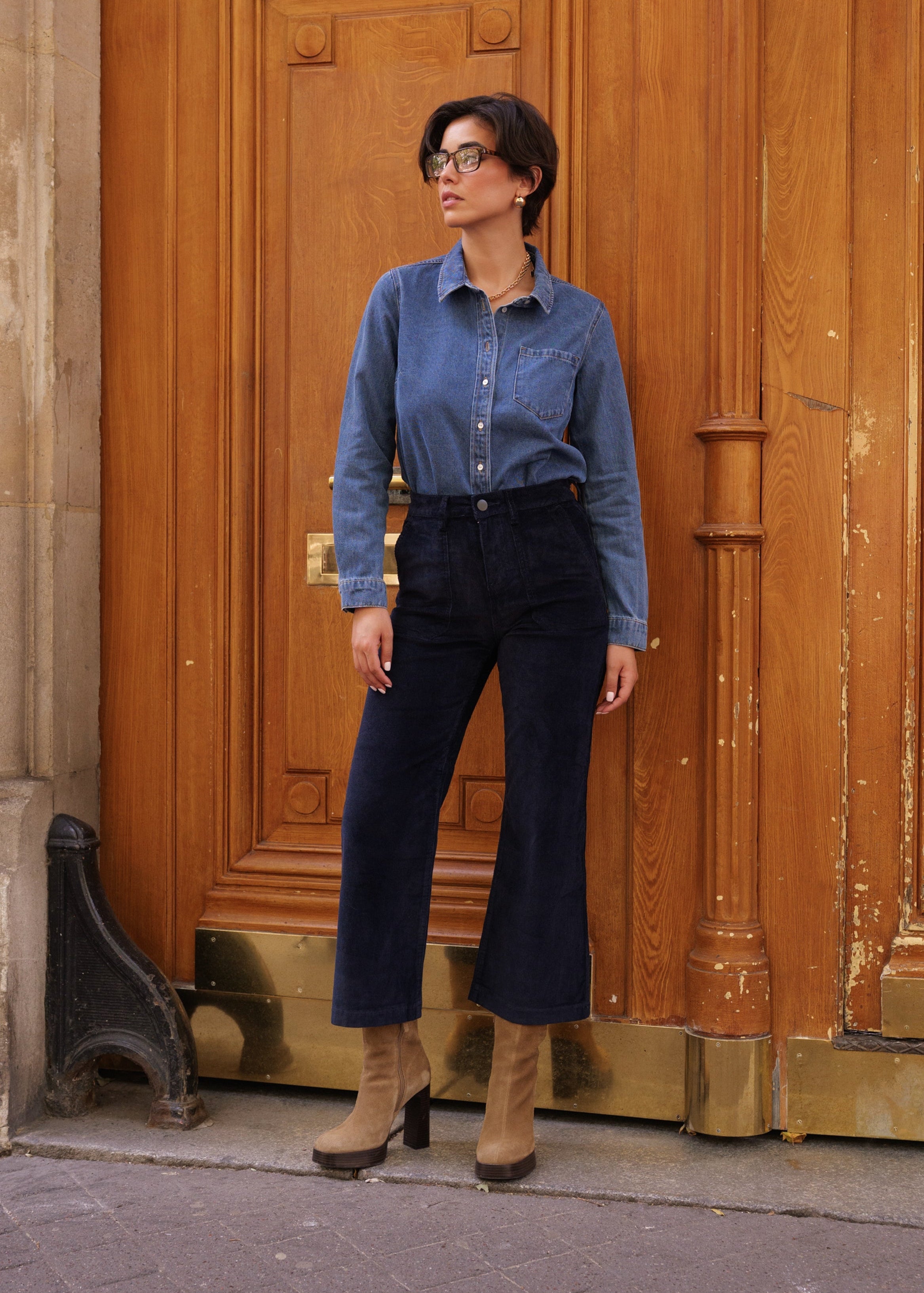 Pantalon Pedro - velours marine