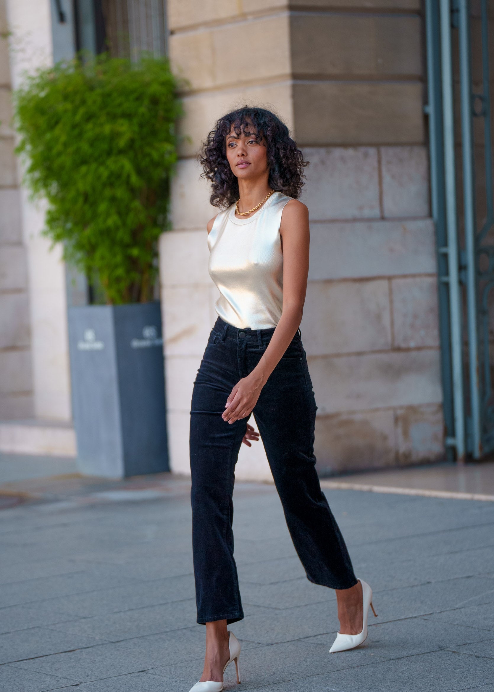 Pantalon Solange velours - velours marine - Oraije Paris