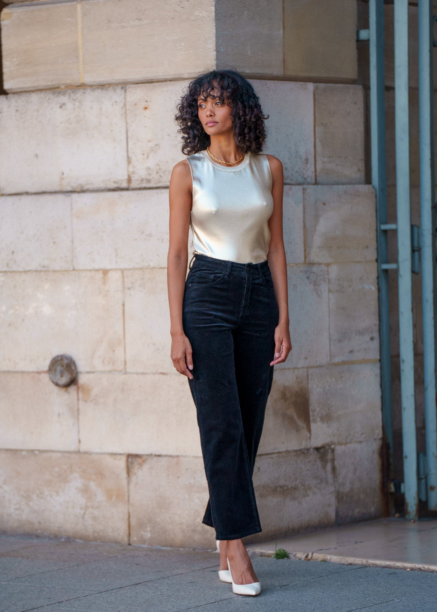 Pantalon Solange velours - velours marine - Oraije Paris