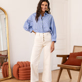 Pantalon Valentina - velours blanc