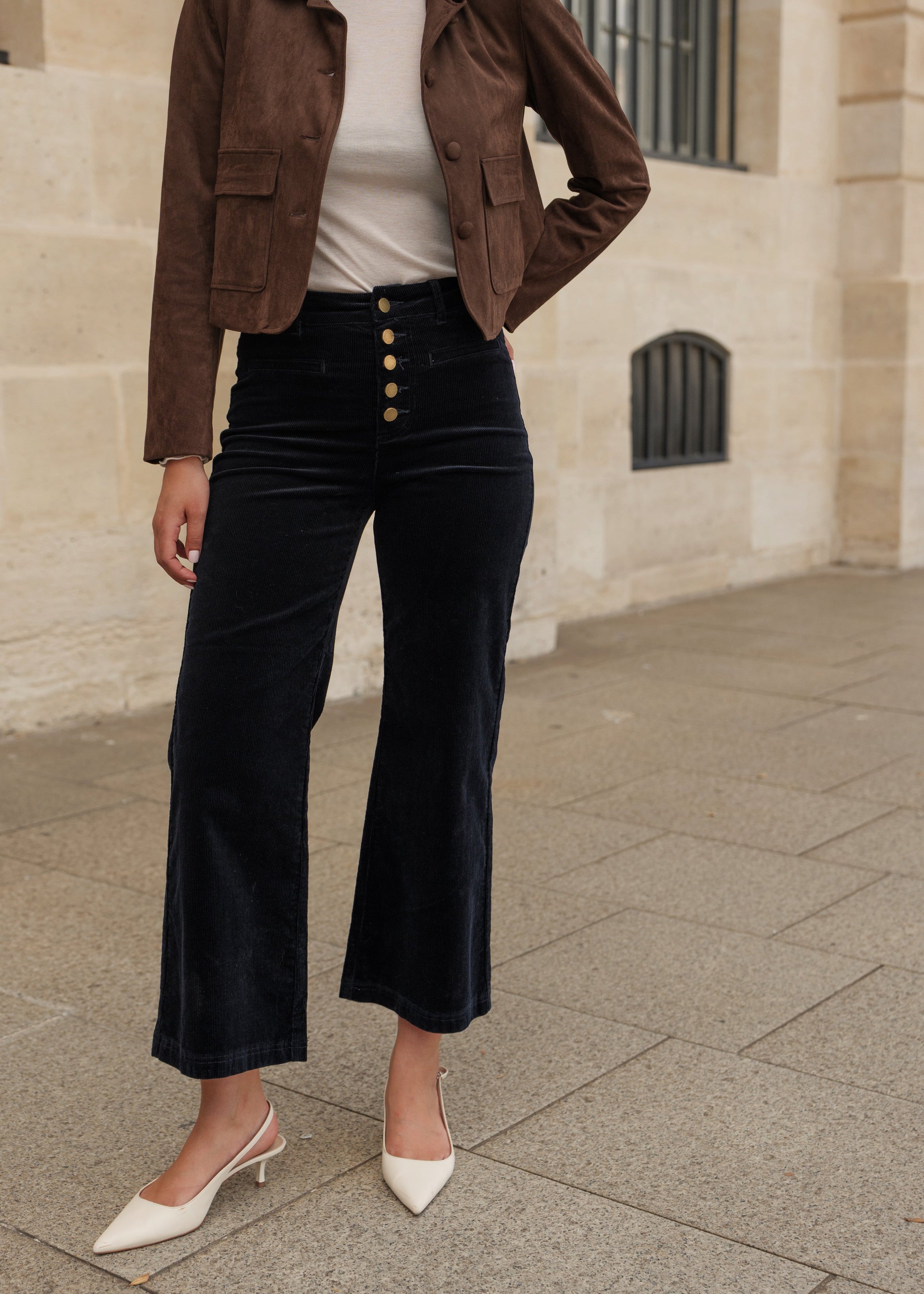 Pantalon Valentina - velours marine - Oraije Paris