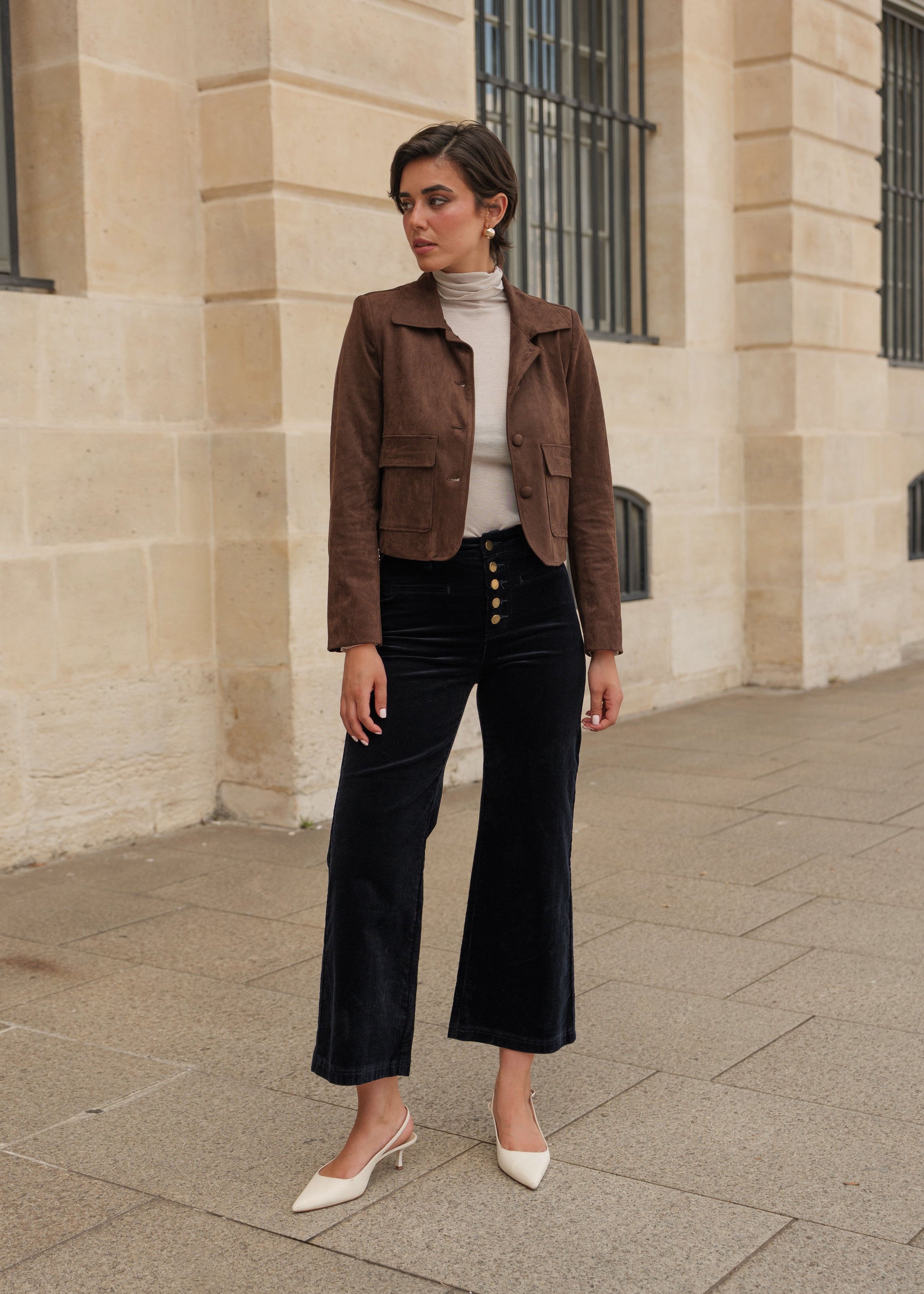 Pantalon Valentina - velours marine - Oraije Paris