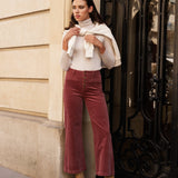 Pantalon Valentina - velours rose - Oraije Paris