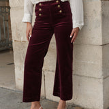 Pantalon Victorine - velours bordeaux