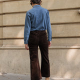 Pantalon Victorine - velours chocolat