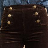 Pantalon Victorine - velours chocolat