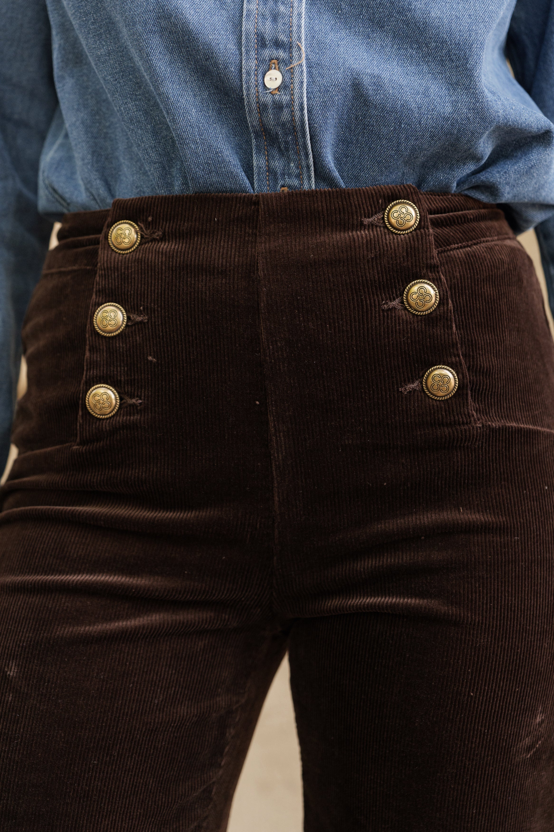 Pantalon Victorine - velours chocolat