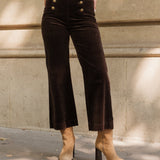Pantalon Victorine - velours chocolat