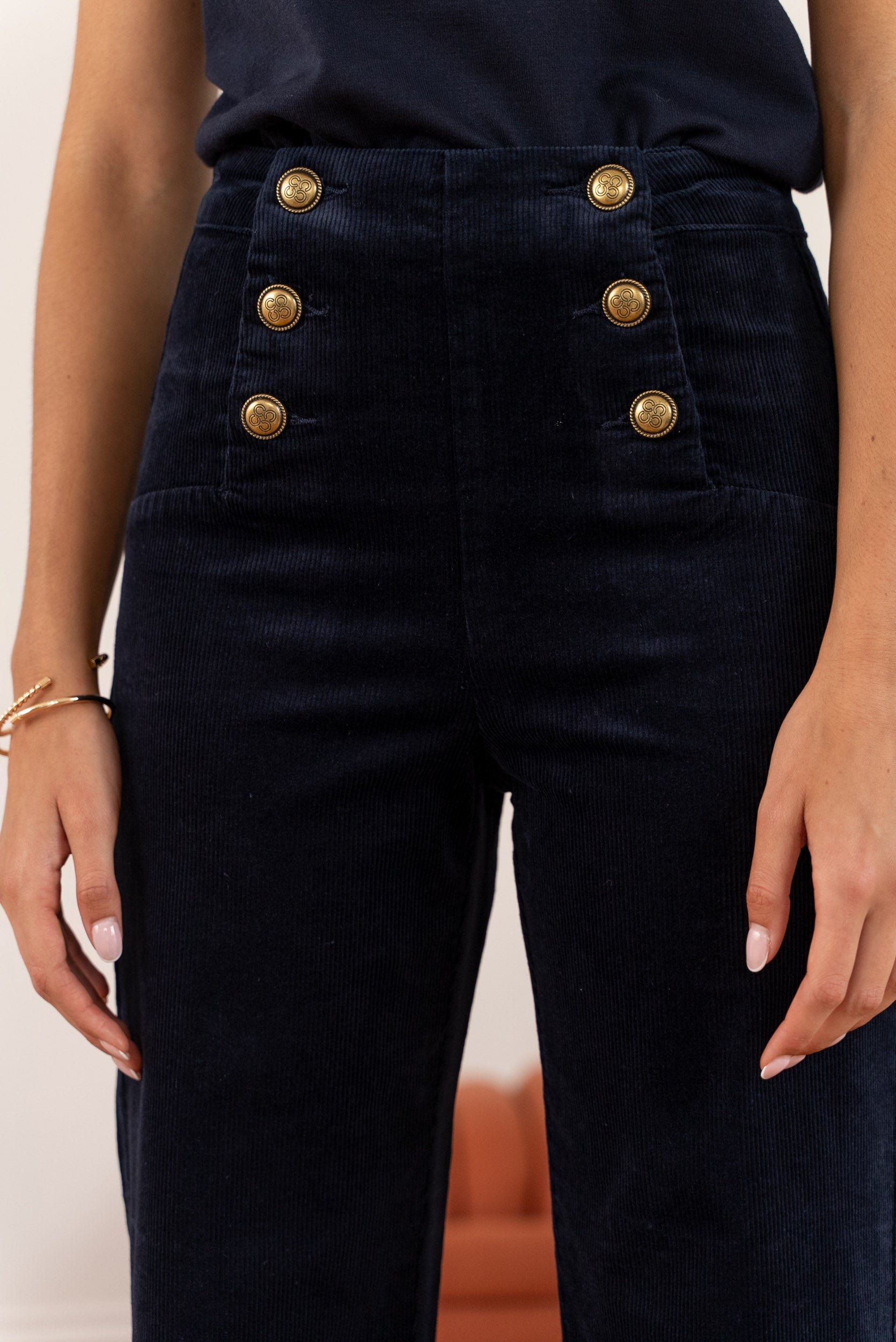 Pantalon Victorine - velours marine