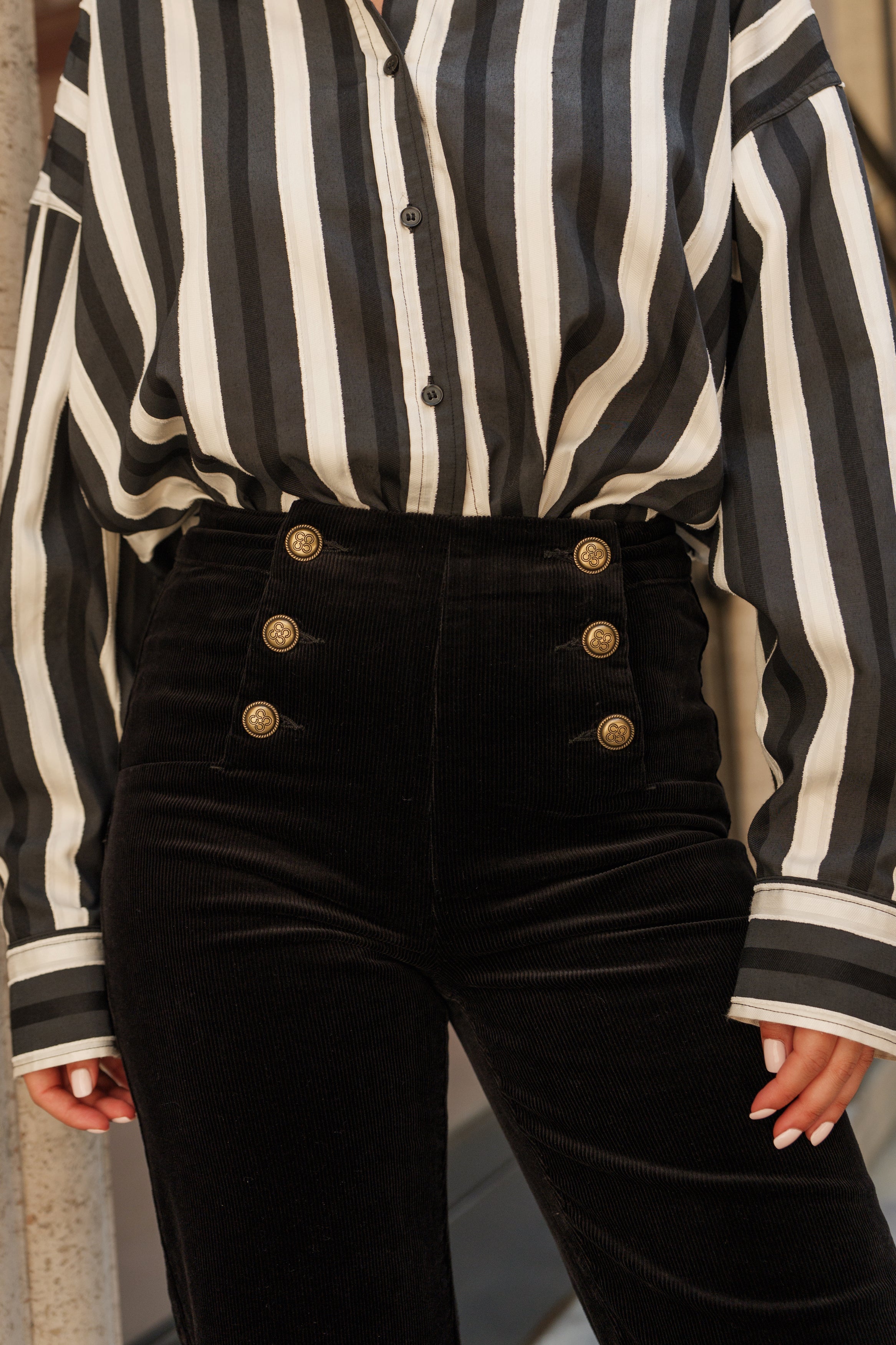 Pantalon Victorine - velours noir