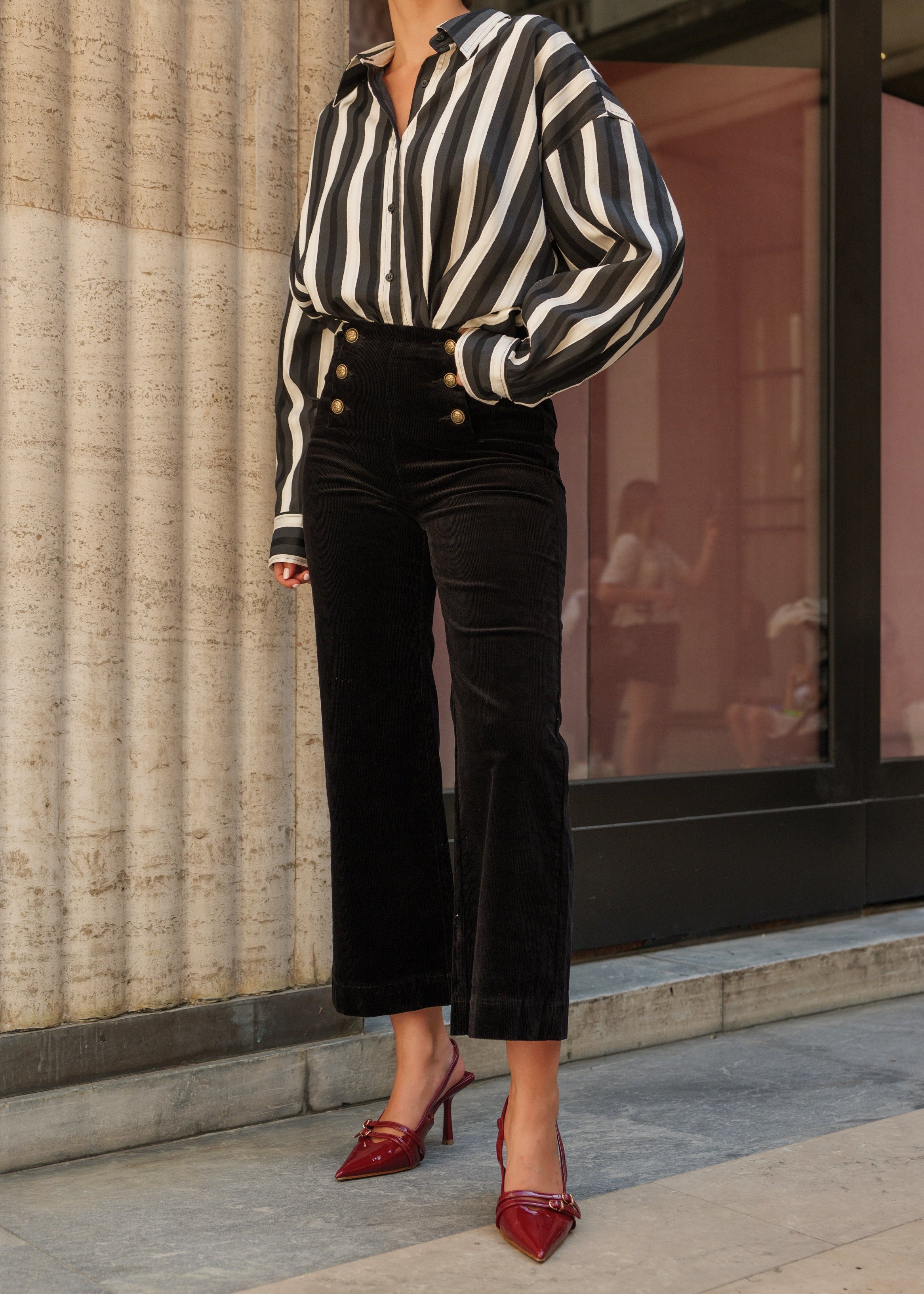 Pantalon Victorine - velours noir