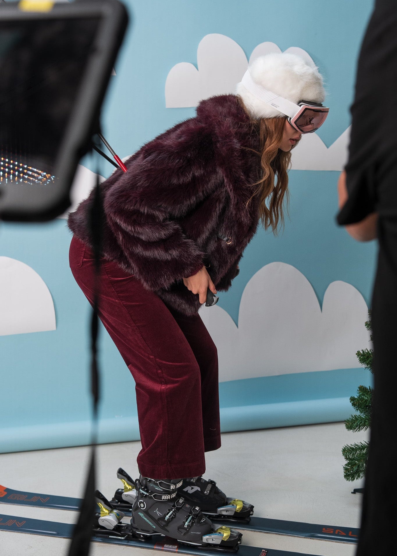 Pantalon Viviane - velours bordeaux