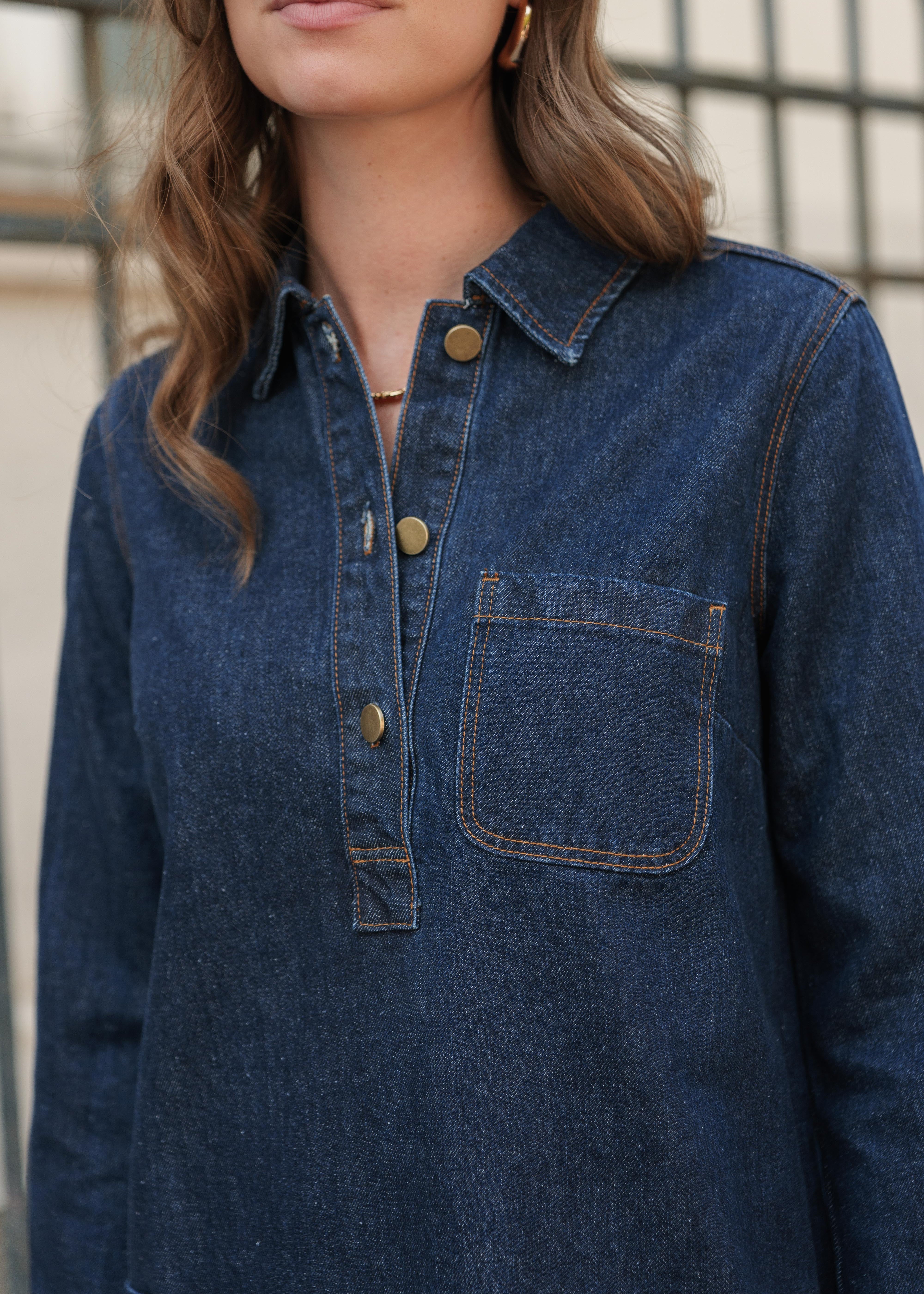 Robe Rebecca - denim brut - Oraije Paris