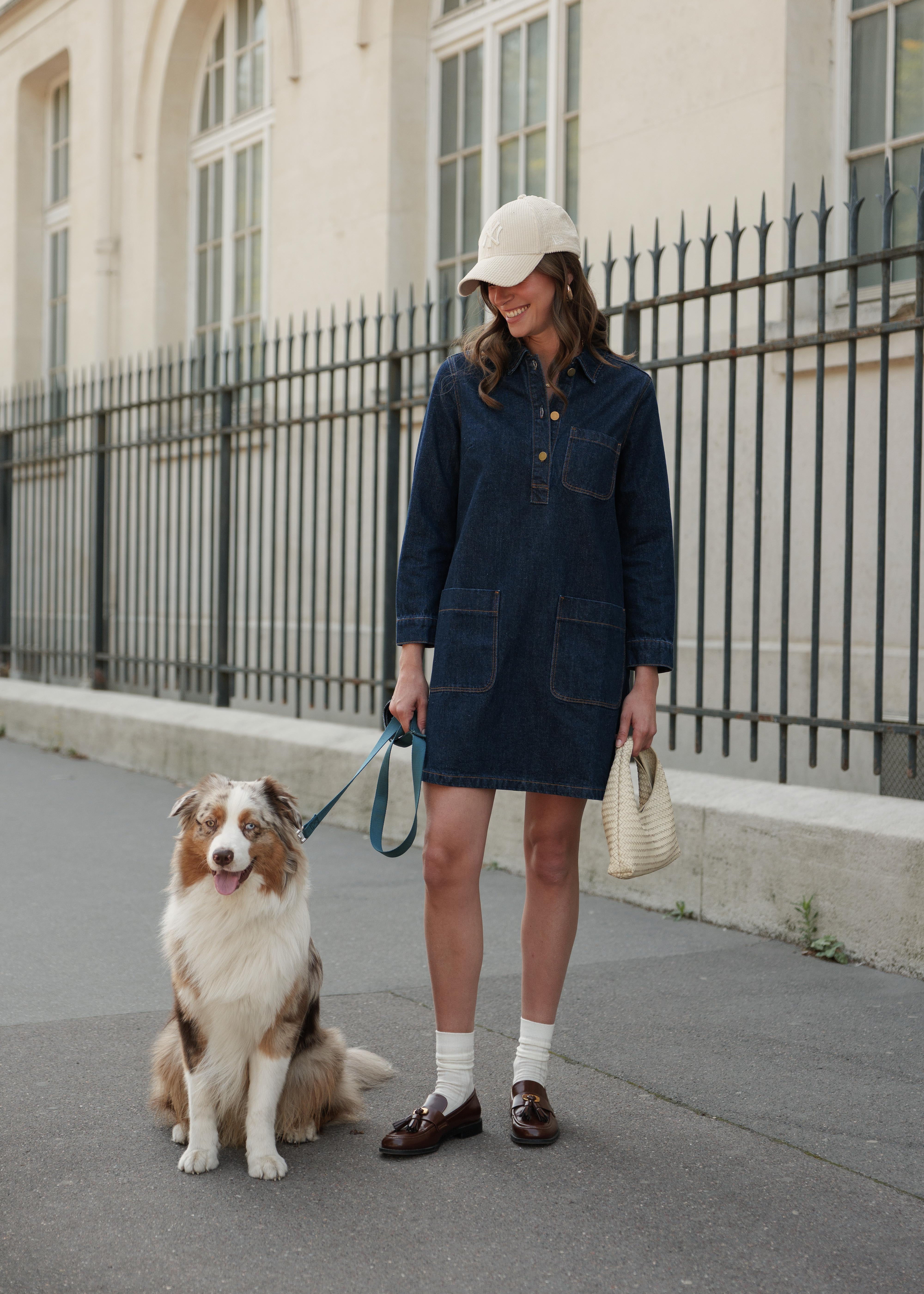 Robe Rebecca - denim brut - Oraije Paris