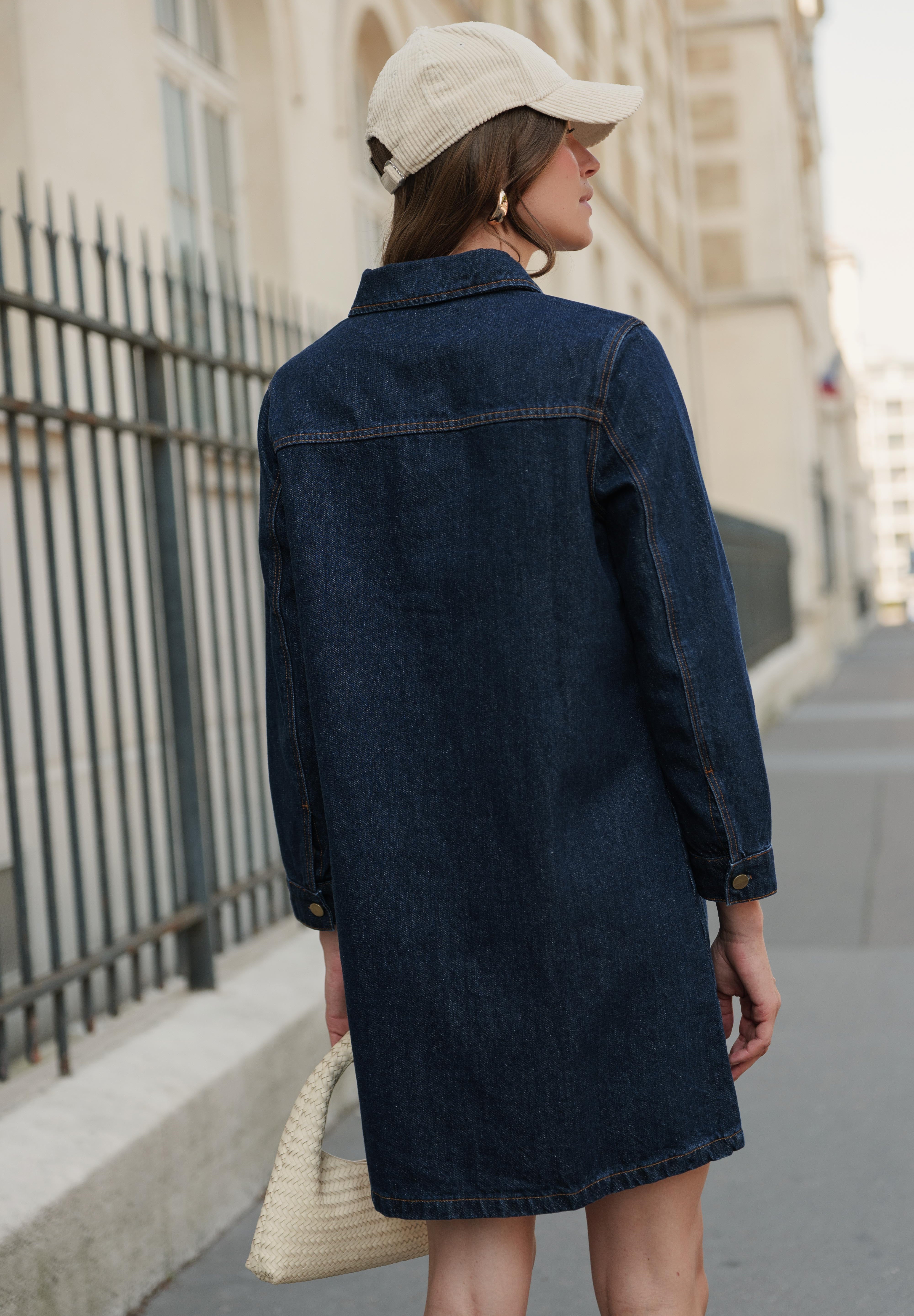 Robe Rebecca - denim brut - Oraije Paris