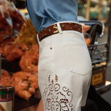 Short Livie - denim blanc