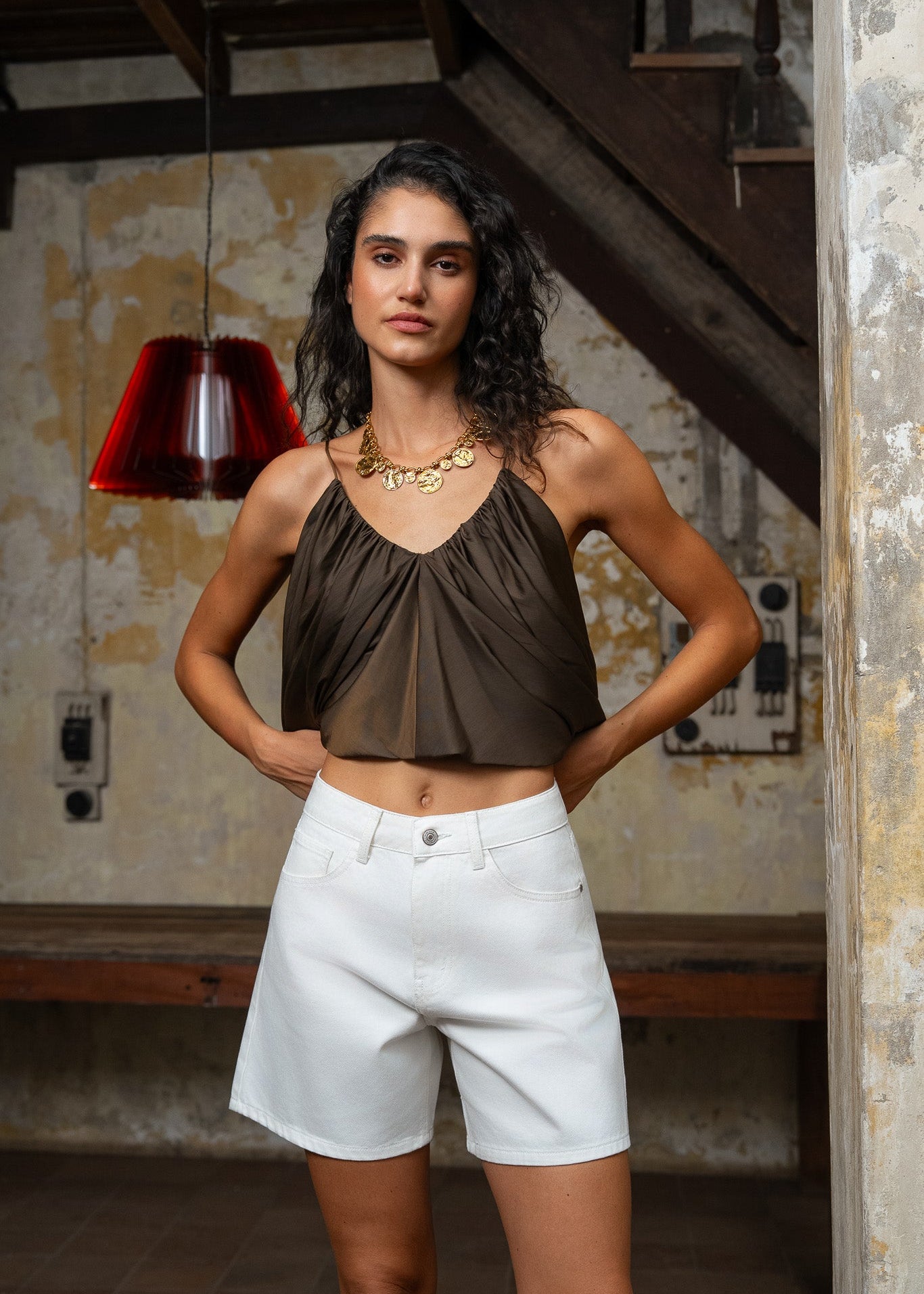 Short Valmy - denim blanc