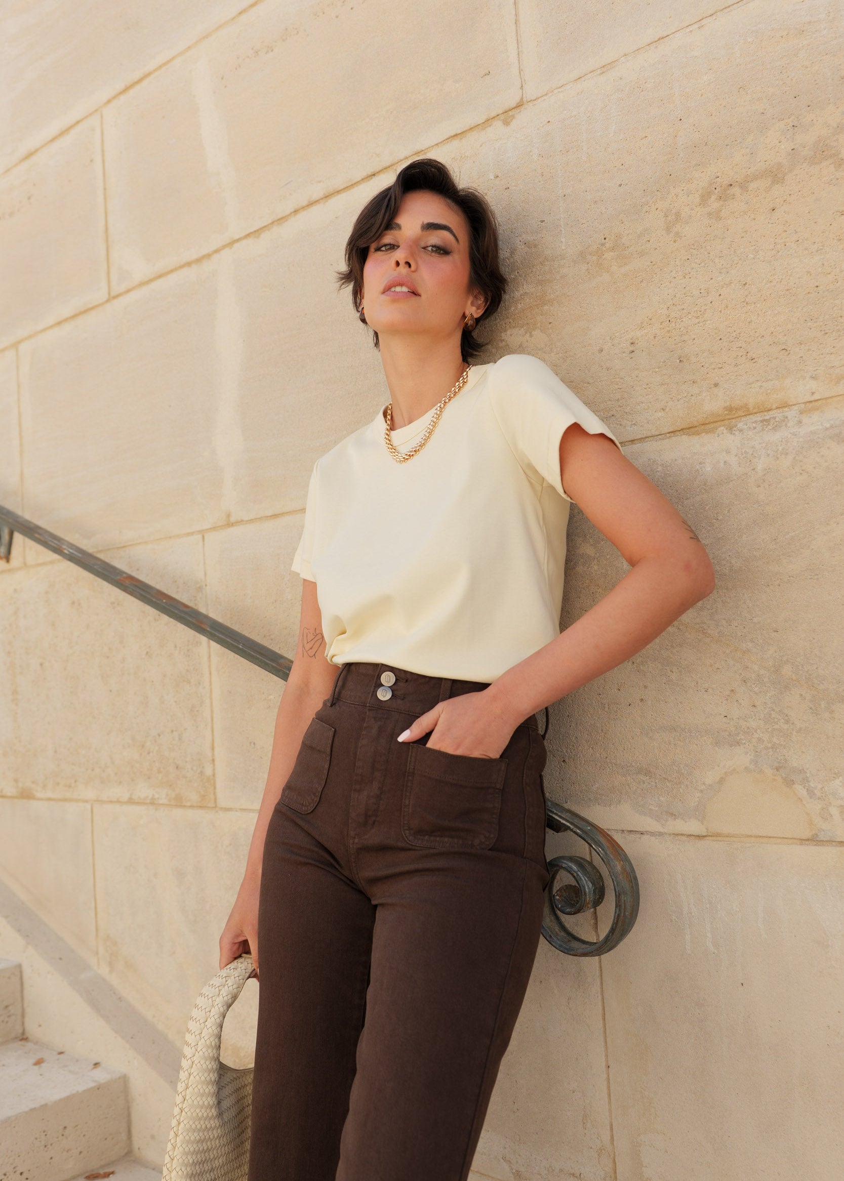 T-shirt Oni - jaune pale - Oraije Paris