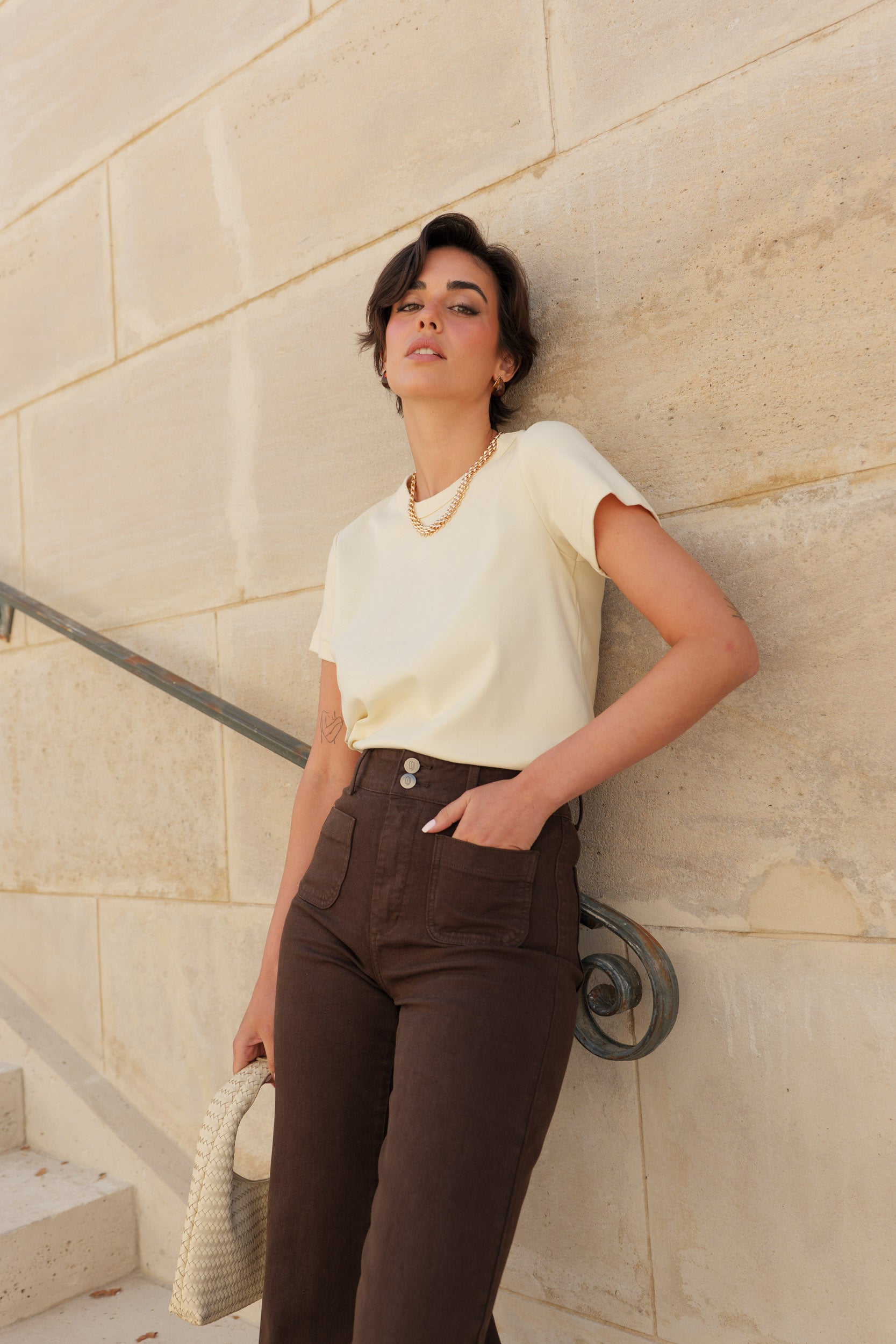 T-shirt Oni - jaune pale - Oraije Paris