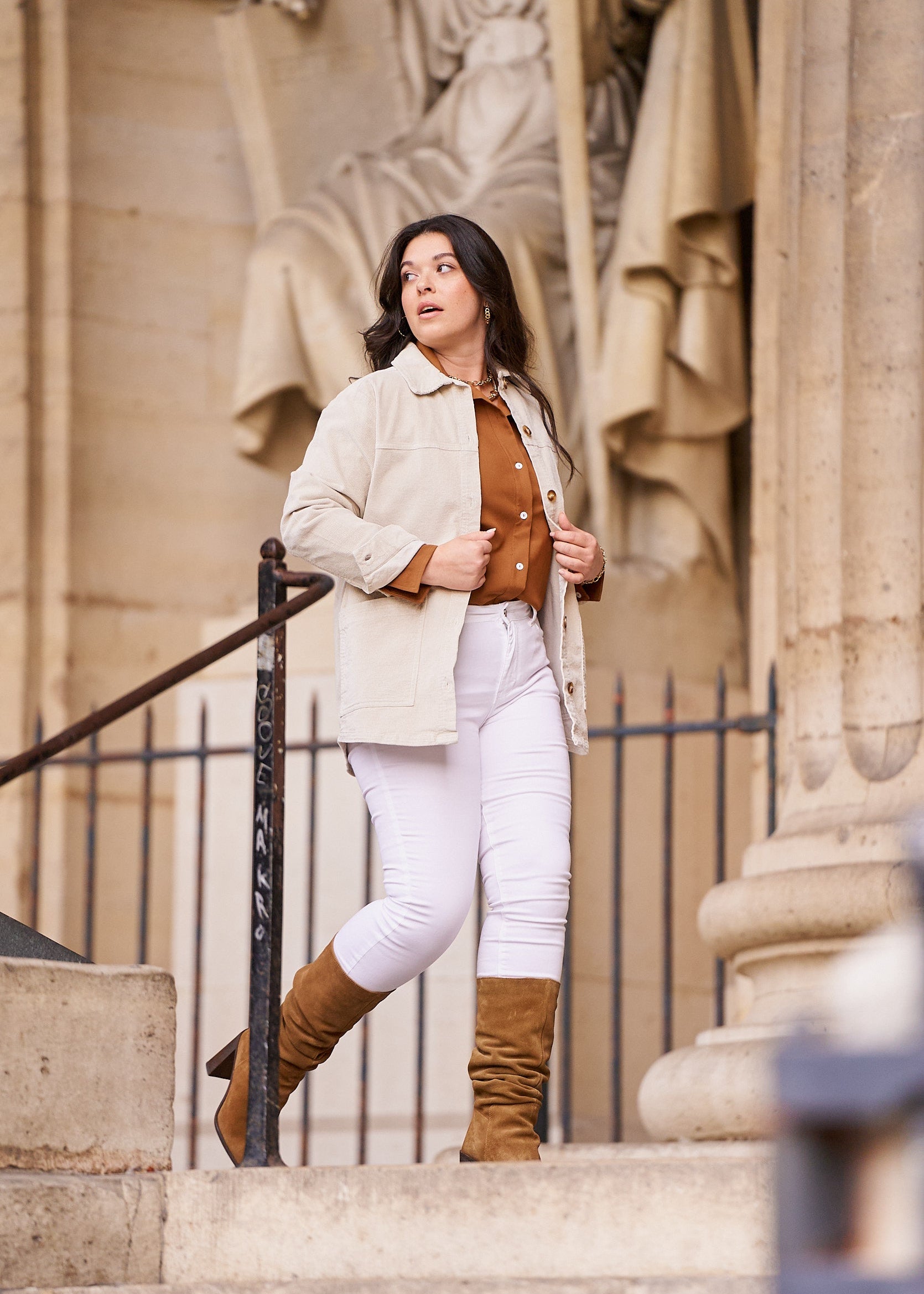 Jean Chloé Curvy - denim blanc - Oraije Paris